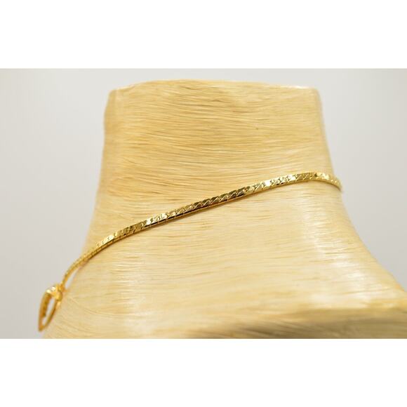 Vintage Crystal Collar Necklace Gold Herringbone Chain Rhinestone Shiny NOS 80s - Picture 8 of 12